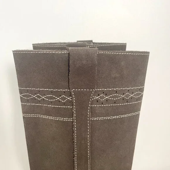 Zara Flat Country Taupe Nubuck Boots Size 37 EU - Picture 2 of 8